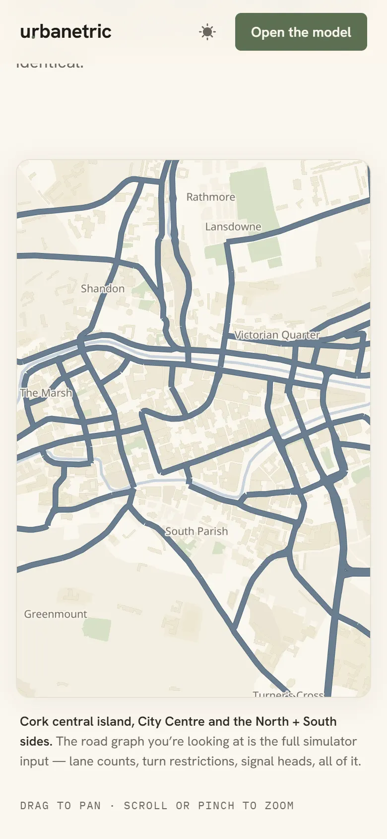 The public demo map of Cork on a phone.